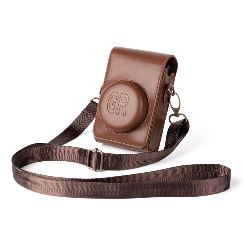 kinokoo Case for Ricoh GR/GR II/GR III/IIIx/GR IV Digital Camera, PU Leather GR GR II GR III GR III X GR IV Protective Cover with Shoulder Strap - Retro Style Easy Carrying Bag- Coffee - Image 1